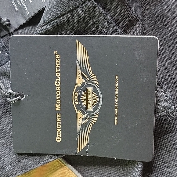 HARLEY DAVIDSON 110‎ Anniversary Black and Tan Shirt Large - Picture 10 of 11